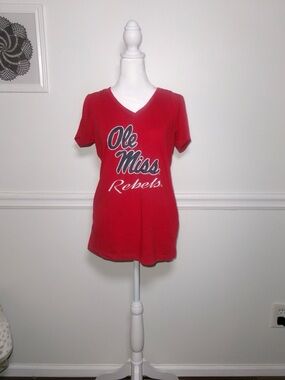Women’s Ole Miss rebels red v neck shirt